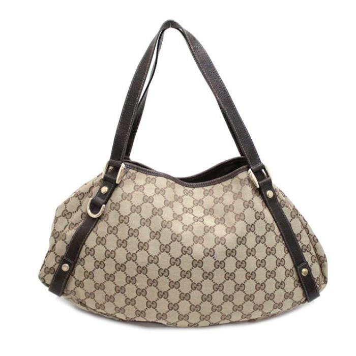 GUCCI（グッチ） GUCCI GGキャンバス トートバッグ ベージュ×ダーク
