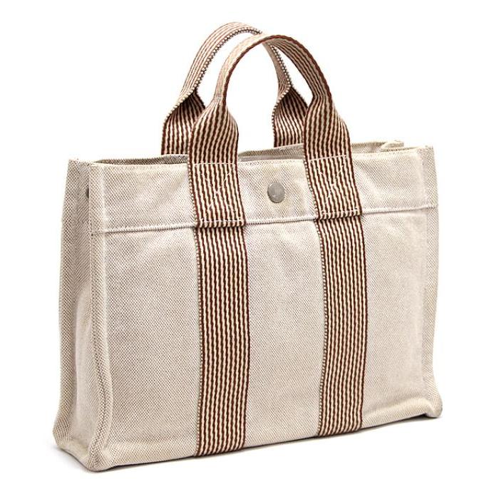 美品 HERMES エルメス フールトゥPM ハンドバッグ　キャンバス　ベージュ HERMES（エルメス） ニューフールトゥPM ハンドバッグ キャンバス