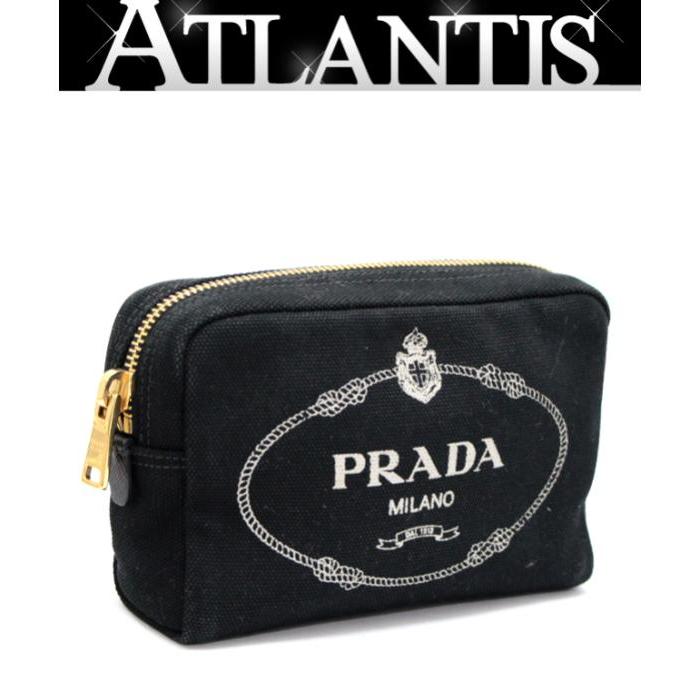 PRADA（プラダ） カナパ ポーチ 1NA021 キャンバス 黒 : atlantis