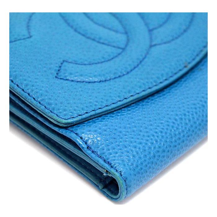 CHANELシャネル　美品！三つ折り財布　デカココファスナーケース CHANEL シャネル 三つ折り財布 ウォレット キャビアスキン ココ