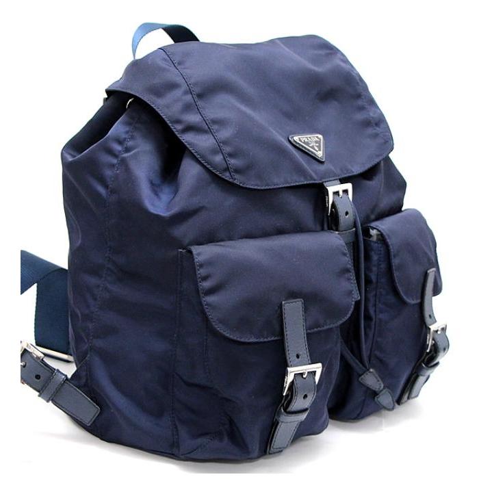【正規品】プラダ PRADA ミニリュック ナイロン レザー 三角ロゴ 紺色 PRADA プラダ ミニリュックサック バックパック 三角ロゴ
