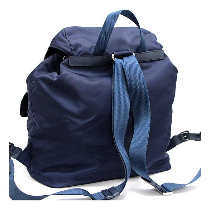 【正規品】プラダ PRADA ミニリュック ナイロン レザー 三角ロゴ 紺色 PRADA プラダ ミニリュックサック バックパック 三角ロゴ