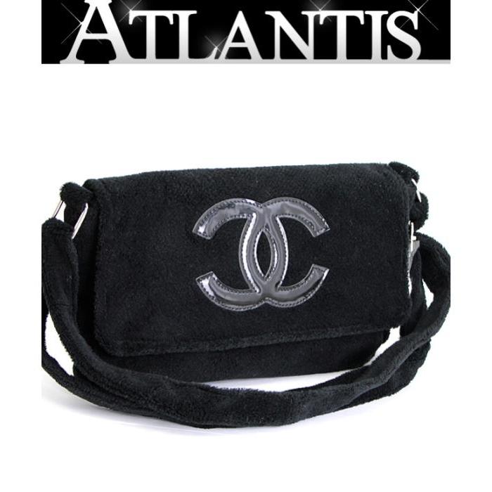 シャネル　ココマーク　パイル地ショルダー　ノベルティ　chanel CHANEL 極美品 シャネル ノベルティ パイル地 ショルダーバッグ