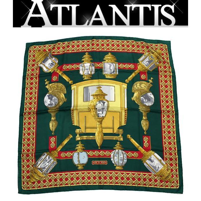 広尾店 エルメス カレ90 大判スカーフ 馬車のランタン シルク100 グリーン系 0806 Atlantis 通販 Yahoo ショッピング