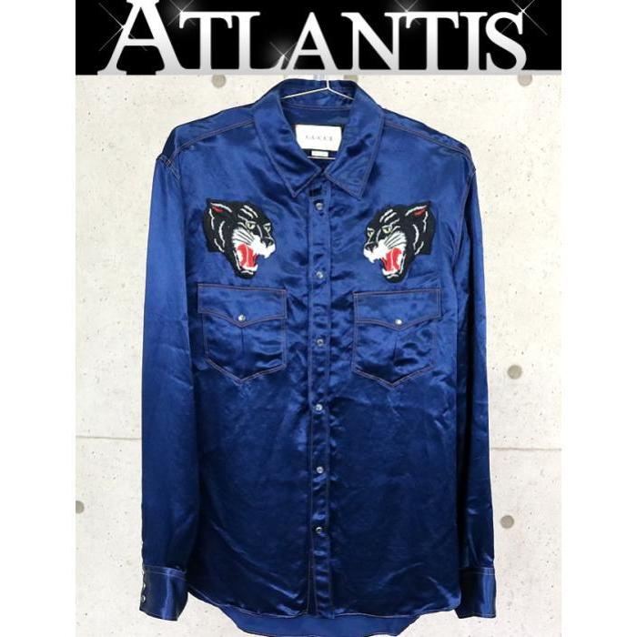 GUCCI（グッチ） 銀座店 SALE パンサー ウエスタンシャツ ネイビー