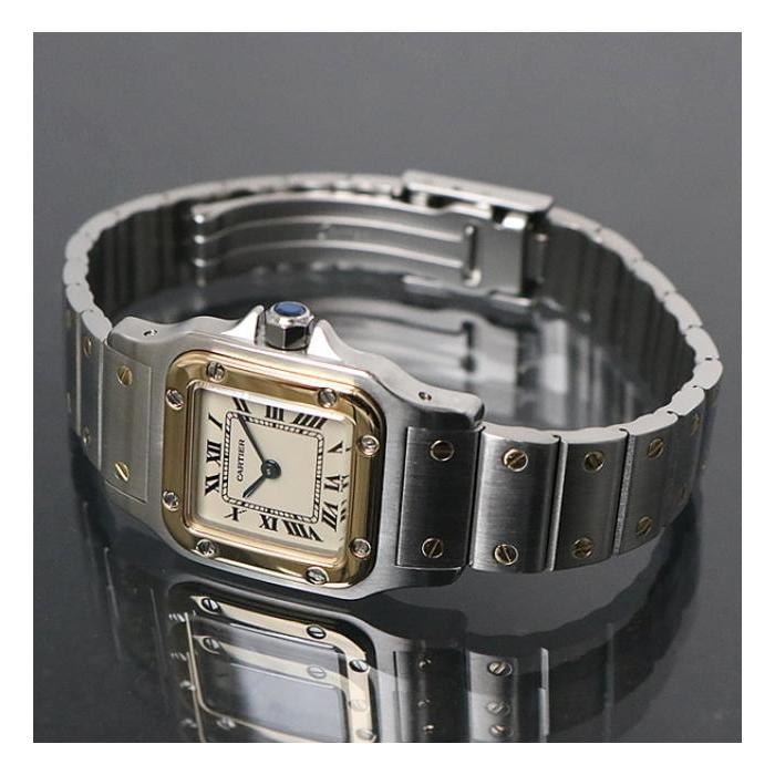 Cartier 銀座店 美品 カルティエ Cartier サントスガルベ SM レディース 腕時計 クォーツ K18YG SS｜atlantis｜02