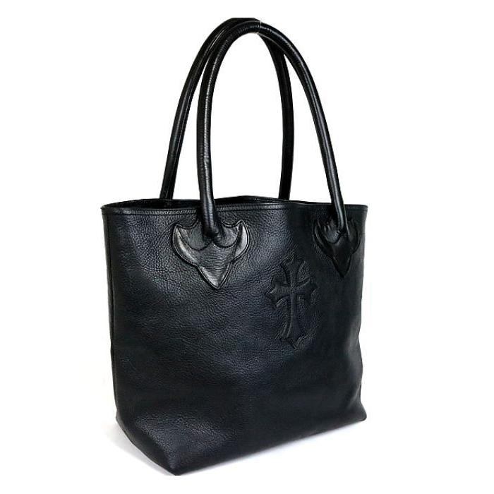 世界的に有名な クロムハーツ 銀座店 Hearts Chrome Fsトート 黒 Sv925 シルバー レザー クロスパッチ バッグ 男女兼用バッグ Williamsav Com