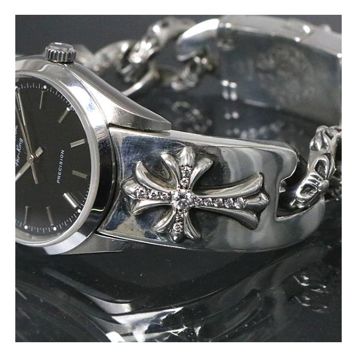 CHROME HEARTS 銀座店 クロムハーツ ROLEX インボイス付 CHクロス パヴェダイヤ ID ウォッチ バンド ロレックス エアキング  黒文字盤 腕時計