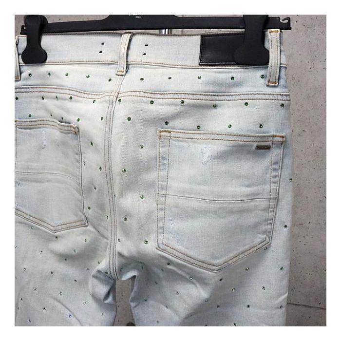 AMIRI 銀座店 アミリ ビジュースタッズ ダメージ加工 スキニー デニム