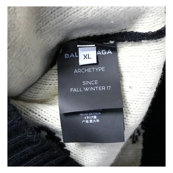 BALENCIAGA 銀座店 バレンシアガ ロゴ ニットセーター size:XL 黒
