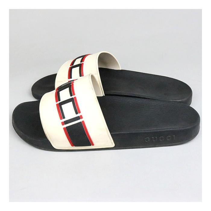 GUCCI 銀座店 グッチ シャワーサンダル ストライプ ラバー スライド 