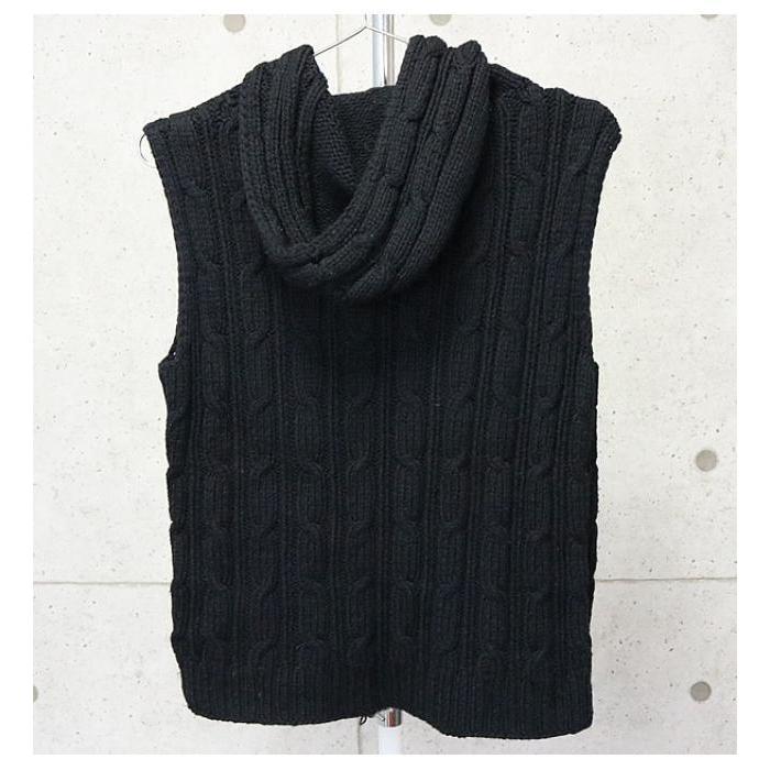 CHROME HEARTS 銀座店 クロムハーツ フード ニット ベスト 黒 CHROME HEARTS 銀座店 クロムハーツ フード ニット ベスト 黒