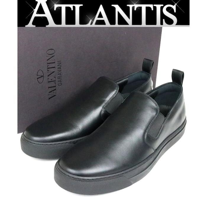 大人気新品 スリッポン レザー 未使用 ヴァレンティノ 銀座店 Valentino メンズ Size 44 黒 スニーカー シューズ Avizeciyim Com