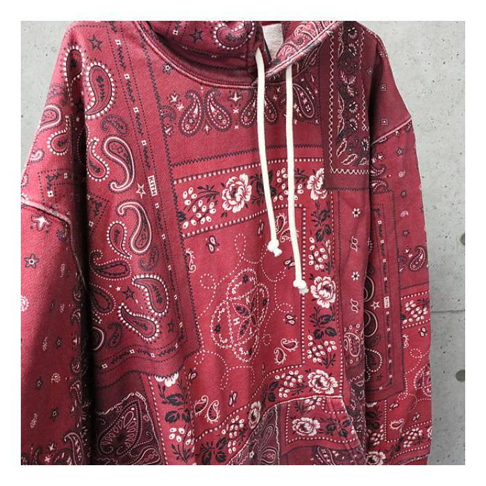 KITH 銀座店 新品 キス ペイズリー プルオーバー パーカー hoodie 赤
