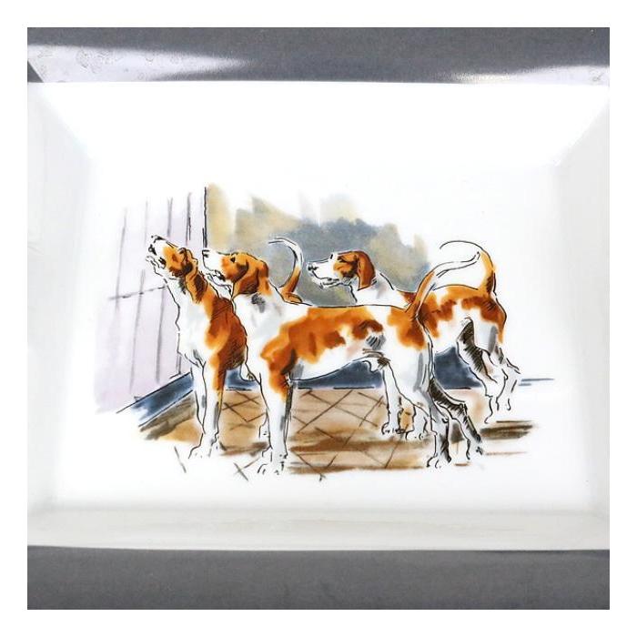HERMES 銀座店 美品 エルメス 灰皿 アッシュトレイ 犬柄 陶器
