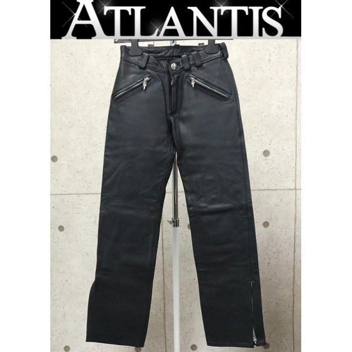 Chrome Hearts メンズファッション 銀座店 Sale ボトムス パンツ クロムハーツ レザー パンツ ダガージップ 黒 クロス