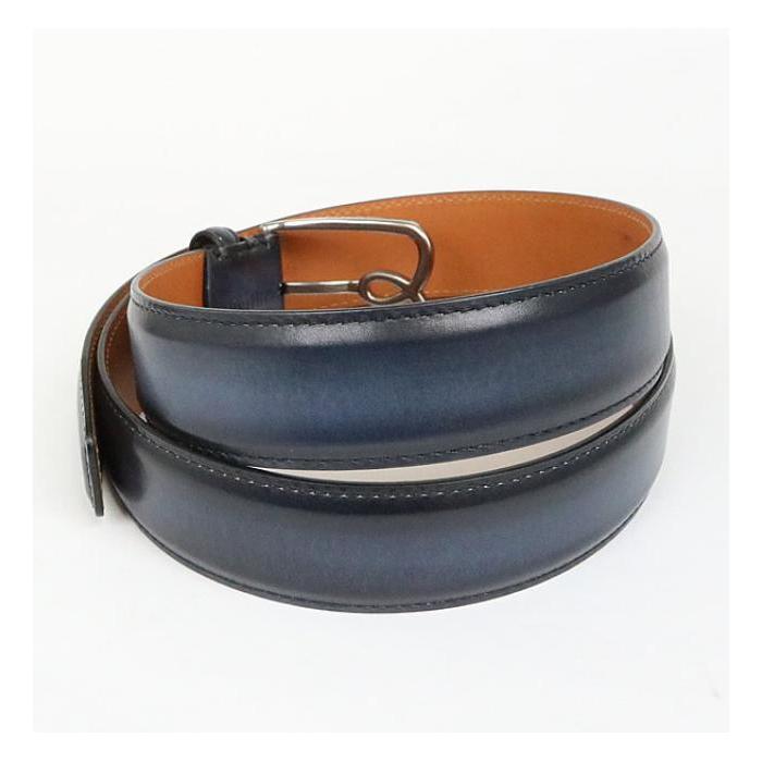 Berluti 銀座店 ベルルッティ 美品 Bボリュート ベルト ネイビー