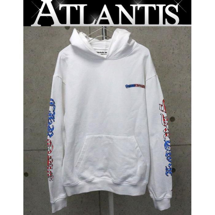 Chrome Hearts 銀座店 長袖 クロムハーツ Ppo トレーナー アメリカンフラッグ プリント プルオーバー パーカー 白