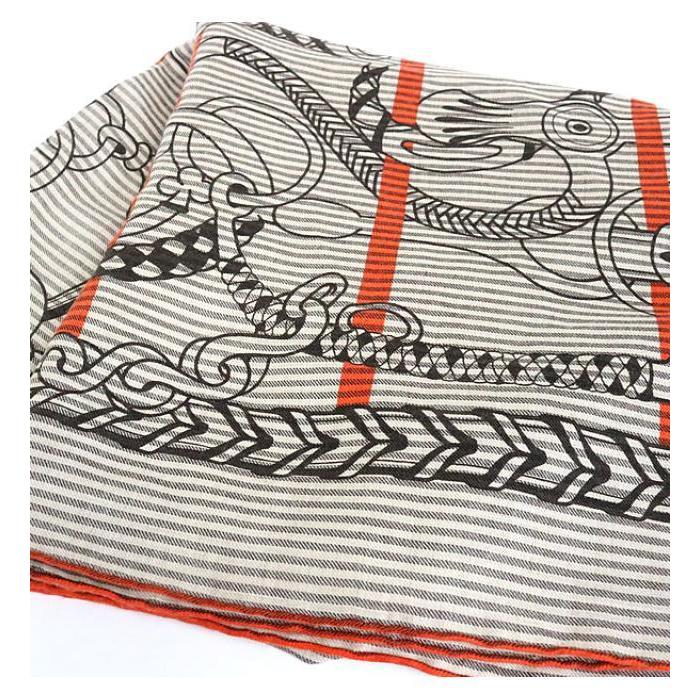 HERMES（エルメス） 銀座店 カレ140 大判スカーフ ショール カシミア