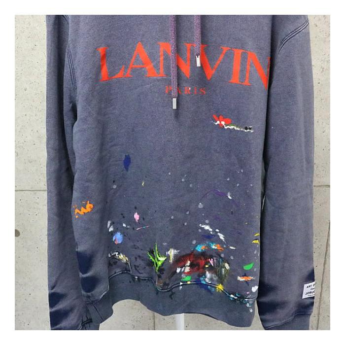 LANVIN 銀座店 ギャラリーデプト パーカーペイント加工 グレー LANVIN 銀座店 ギャラリーデプト パーカーペイント加工 グレー