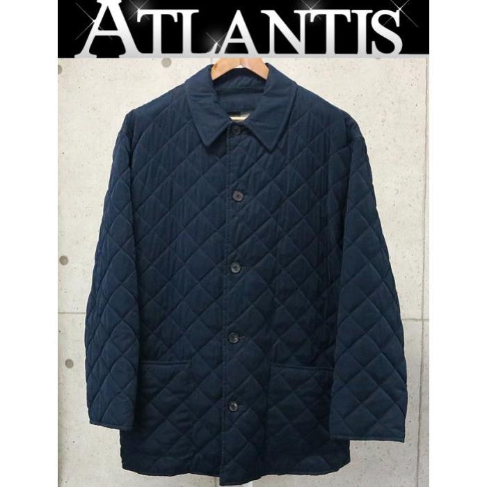 銀座店 エルメスキルティング ジャケット ネイビー系 メンズ size:50  