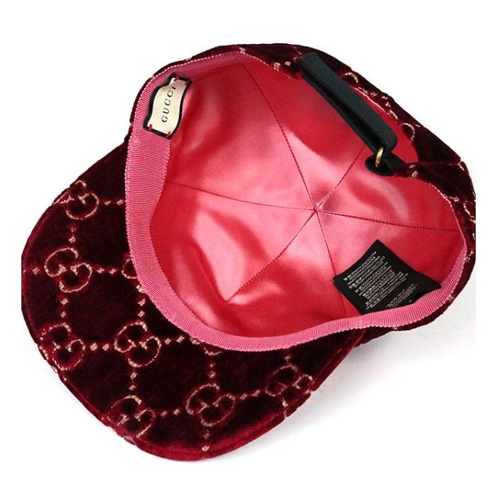 銀座店 グッチ 美品 GG ベロア ベースボールキャップ 帽子 size:M/57