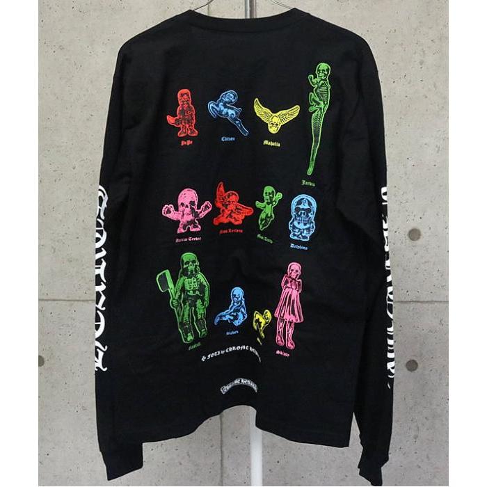 【正規販売店】 銀座店 新品 クロムハーツ FOTI マルチカラー ロングTシャツ 長袖 ロンT メンズ size:L 黒 【1603762543】(56049円)