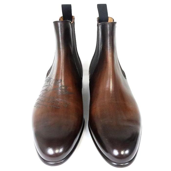 K*1様 ベルルッティ Berluti スクリット カリグラフィ レザー シュー Berluti（ベルルッティ） 銀座店 サイドゴア スクリット カリグラフィ