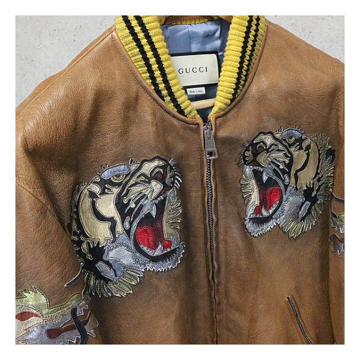 GUCCI 銀座店 グッチ タイガードラゴン ヴィンテージ加工 レザー GUCCI 銀座店 グッチ タイガードラゴン ヴィンテージ加工 レザー