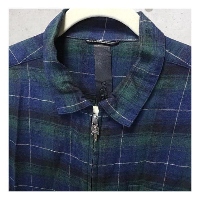 銀座店 クロムハーツ ダブルジップ チェックシャツ JVP メンズ sizeM 
