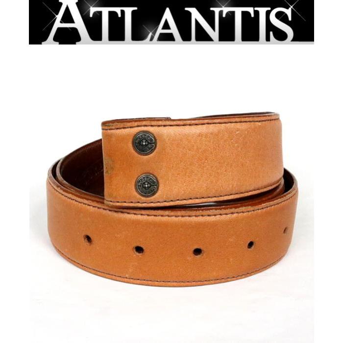 銀座店 クロムハーツ 1.5インチ レザー ベルトストラップ size:32 黒  