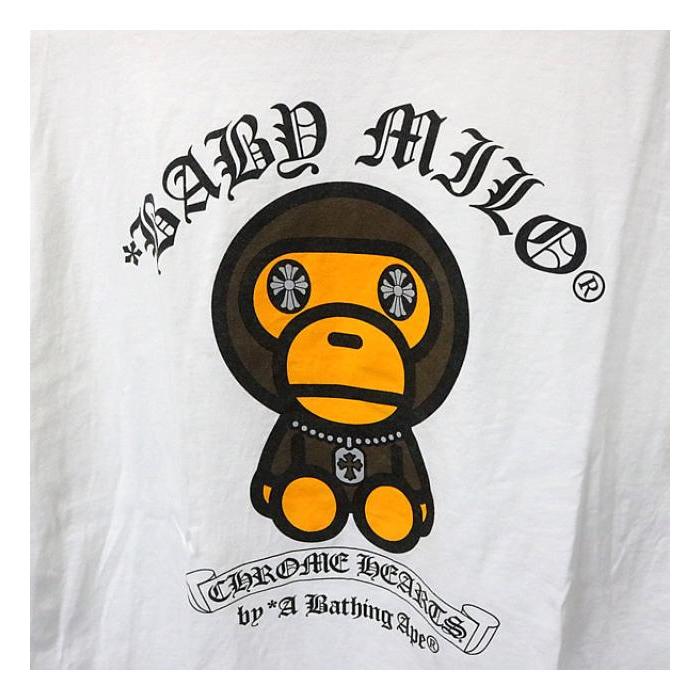 A BATHING APE コラボTシャツ メンズ スクロール ラベル 半袖 size:L