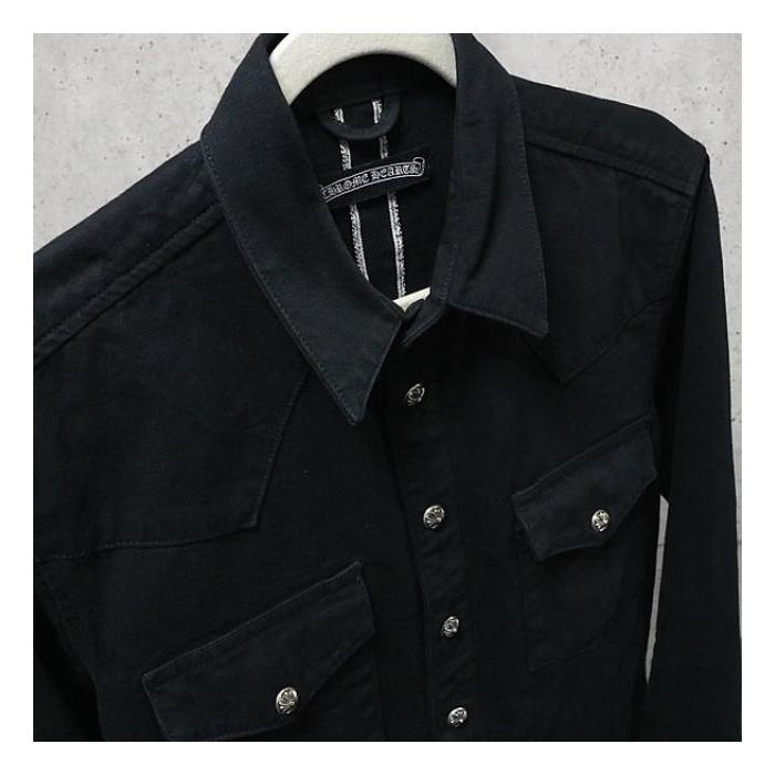 クロムハーツ ブラックデニム ウエスタンシャツ オールド クロムハーツ ブラックデニムウエスタンシャツ メンズ 黒 S