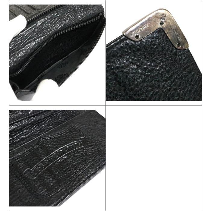 ■美品■　クロムハーツ シングルフォールド 長財布 ウォレット 長札入れ ブラック シルバー SV レザー  【329524】3 CHROME HEARTS（クロムハーツ） 銀座店 シングルフォールド ウォレット