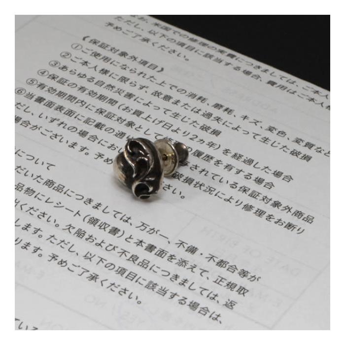 銀座店 クロムハーツ インボイス付き クロスボールスタッド ピアス
