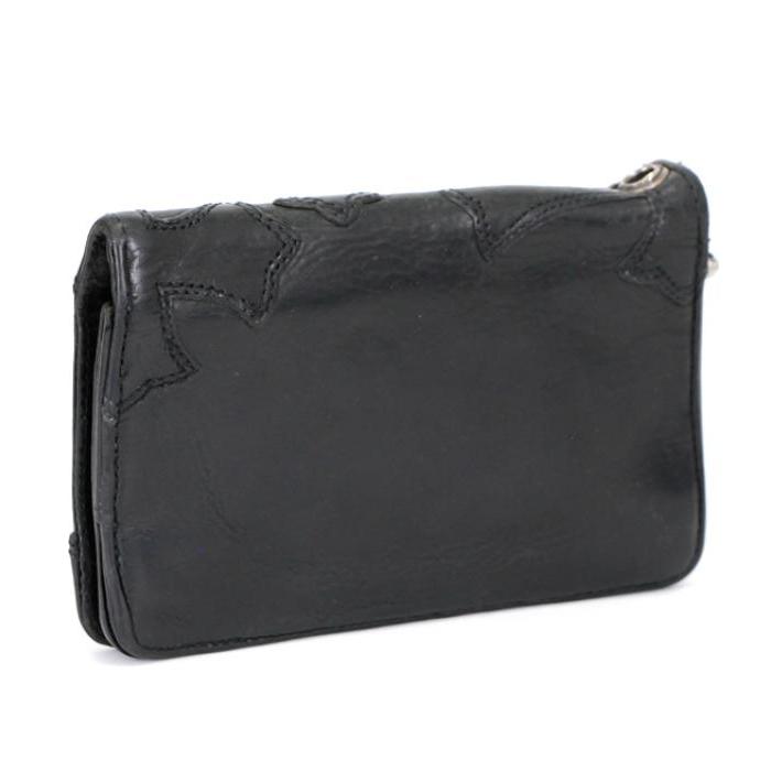 CHROME HEARTS 銀座店 クロムハーツ 2ZIP ウォレット クロスボタン グロメット付き 二つ折り財布 レザー メンズ SV925 黒 103808 CHROME HEARTS（クロムハーツ） 銀座店 2ZIP ウォレット メンズ レザー