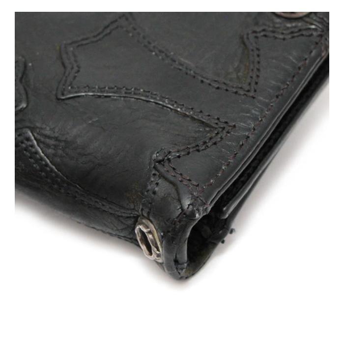 CHROME HEARTS 銀座店 クロムハーツ 2ZIP ウォレット クロスボタン グロメット付き 二つ折り財布 レザー メンズ SV925 黒 103808 CHROME HEARTS（クロムハーツ） 銀座店 2ZIP ウォレット メンズ レザー