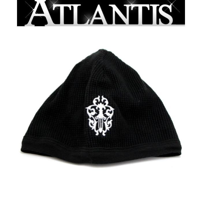 クロムハーツ Chrome Hearts 黒　ニット帽　ビーニー　刺繍入り CHROME HEARTS クロムハーツ（原本無） 国内正規品 CHプラス