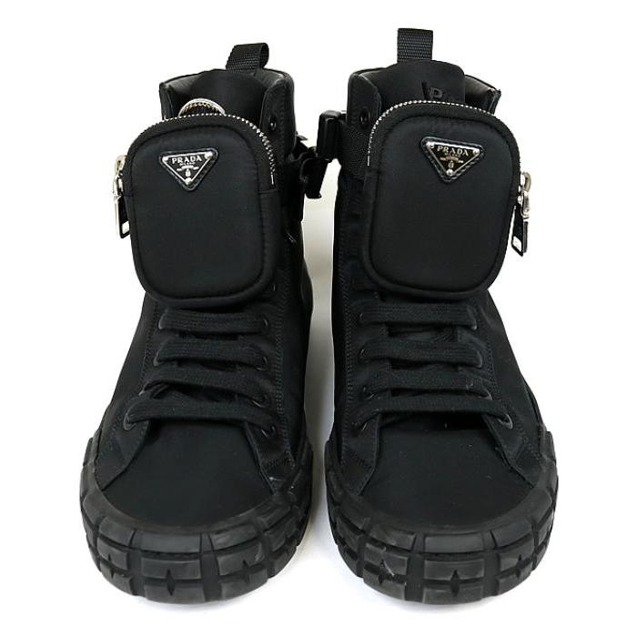 PRADA（プラダ） 銀座店 RE-NYLON ポーチ付き ハイカット スニーカー