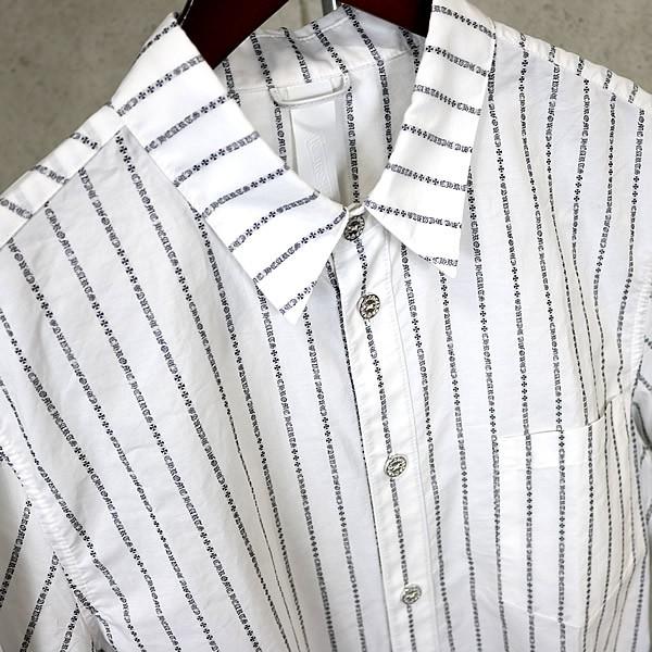 CHROME HEARTS 銀座店 クロムハーツ ロゴストライプ ボタン付き シャツ