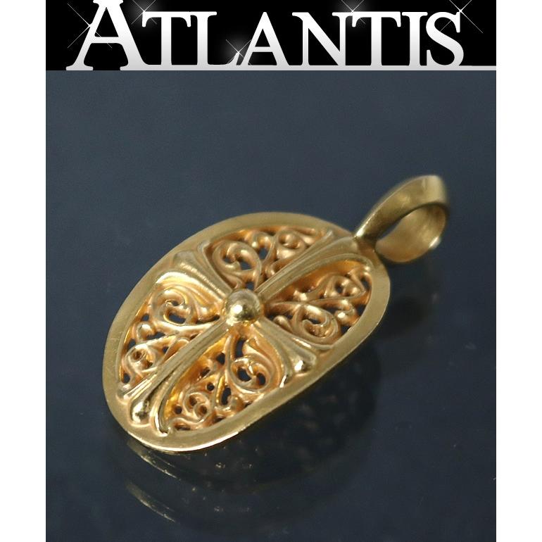 22k ゴールドクロス　メダル　オーバルネックレス CHROME HEARTS 銀座店 クロムハーツ 22K クラシック オーバル