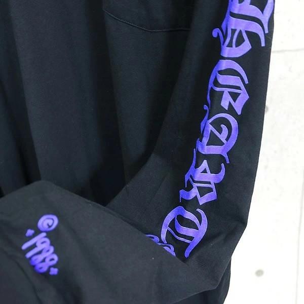 【在庫処分大セール！】CHROME HEARTS 新宿店 クロムハーツ 新品 袖×ネック ロゴプリント ロングスリーブ Ｔシャツ 長袖 メンズ size:L 黒 30214の画像