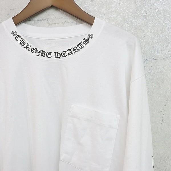 【在庫処分大セール！】CHROME HEARTS 新宿店 クロムハーツ 新品 袖×ネック ロゴプリント  ロンT 長袖 メンズ size:XL 白 30215の画像