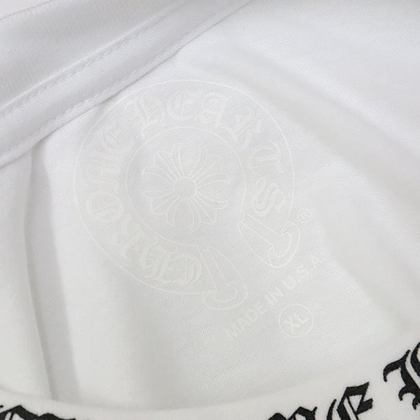 【在庫処分大セール！】CHROME HEARTS 新宿店 クロムハーツ 新品  袖×ネック ロゴプリント Tシャツ 半袖 メンズ size:XL 白 30216の画像