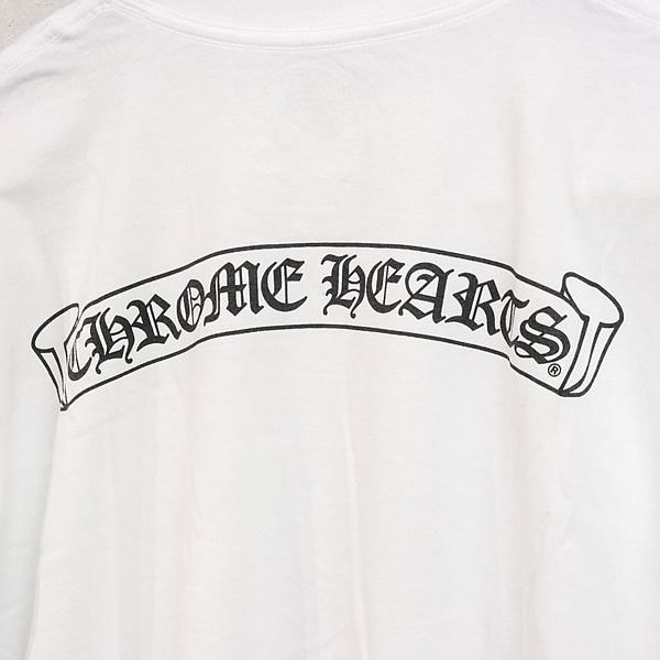 CHROME HEARTS CHレザーパッチ スクロールラベル 半袖Tシャツ CHROME HEARTS クロムハーツ CH T-SHRT スクロールラベル