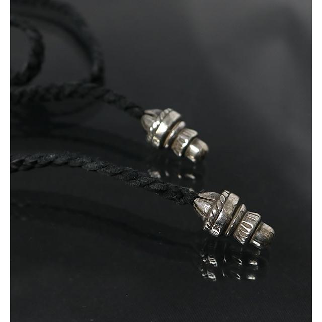 CHROME HEARTS 銀座店 クロムハーツ レザーブレイド ネックレス ボロチップ メンズ シルバー SV925 黒 100720