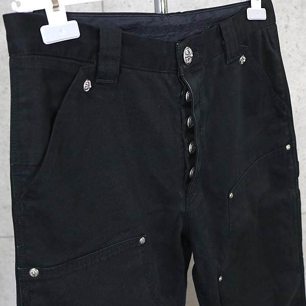 クロムハーツ (黒G33) クロムハーツ3ボタン2スナップブレスレットクロスボタンブラック