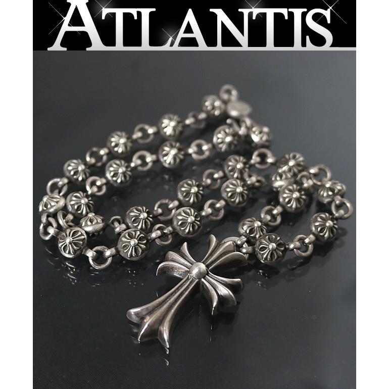 CHROME HEARTS 銀座店 クロムハーツ インボイス付き スモールCHクロス クロスボール ネックレス 20インチ シルバー ...