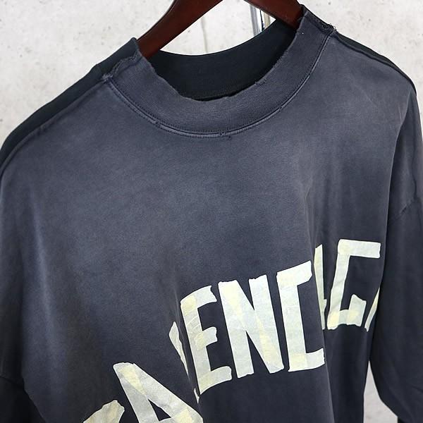 BALENCIAGA バレンシアガ  ロゴ　ロンT BALENCIAGA 銀座店 バレンシアガ テープロゴ ダブルフロント ロンT