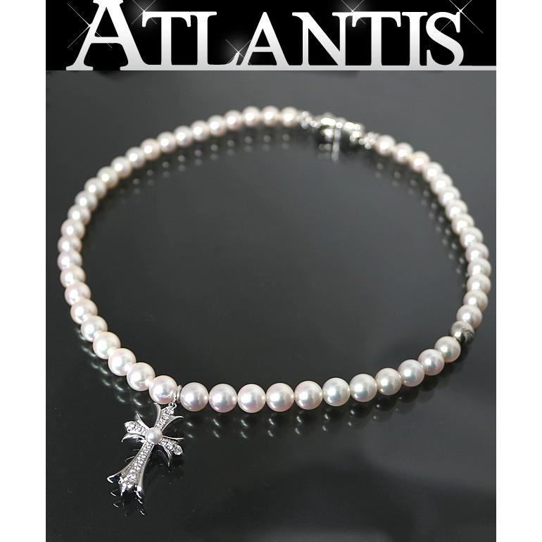 chrome herarts ネックレス シルバー ダイヤ CHROME HEARTS 銀座店 クロムハーツ 未使用 ×ミキモト ダイヤ クロス